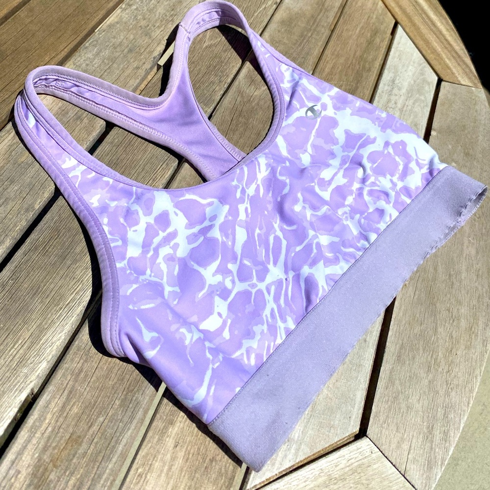Champion Sport Bra Purple White Pattern